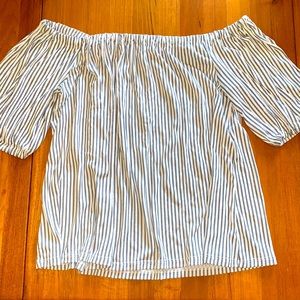 Off the shoulder striped blouse